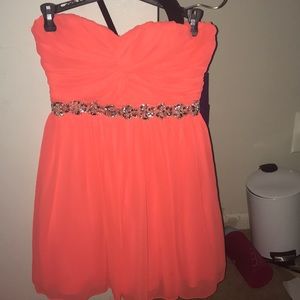 peach dress